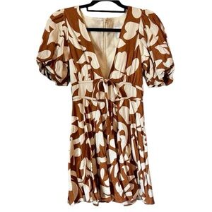 House of Harlow 1960 Brown and White Mini Dress
